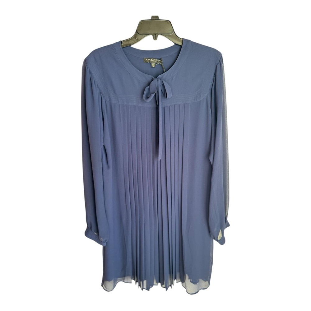 New Sanctuary Blue Pleated Long Sleeve Dress